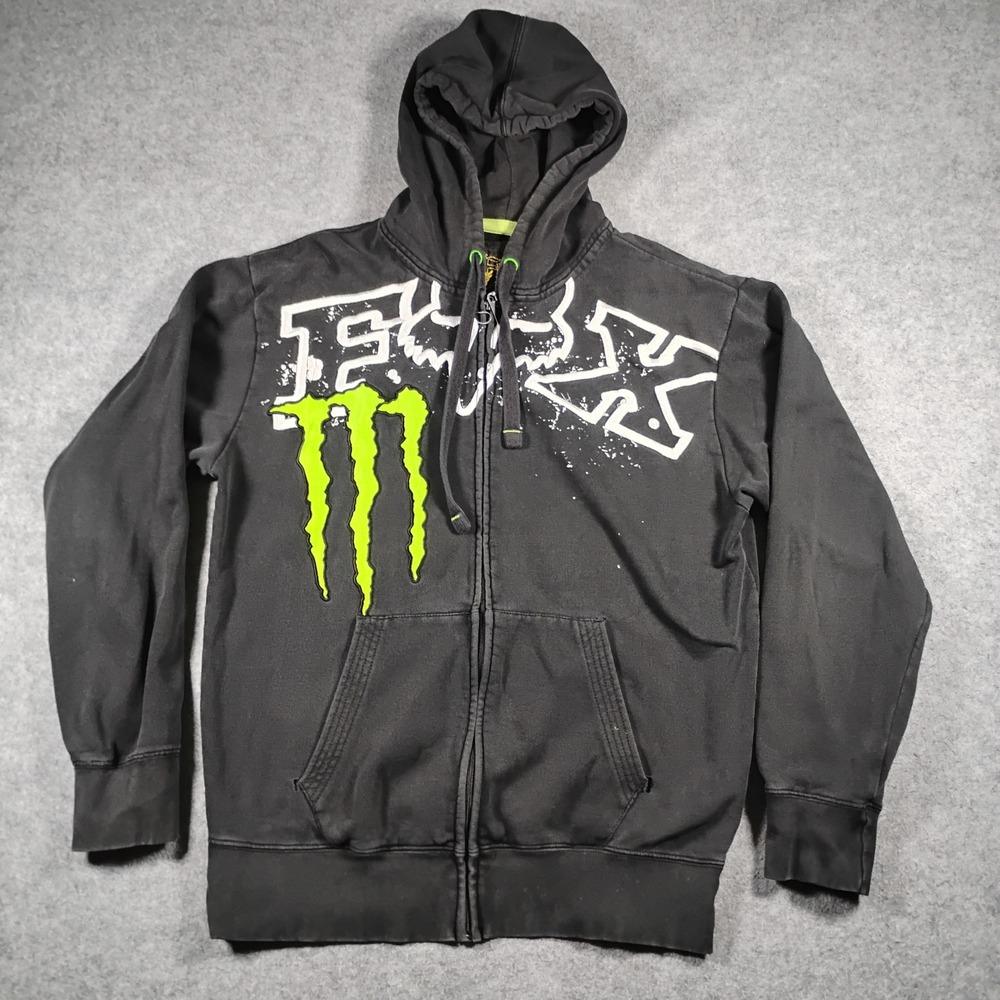 Fox Racing Monster Energy Ricky Carmichael Hoodie Black Full Zip Mens Large